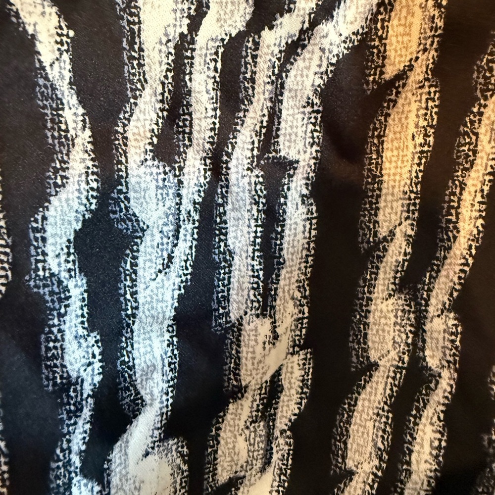 Worthington Black and White Patterned Wrap Dress - Picture 6 of 7